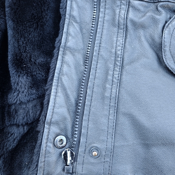 Reversible Girls Genuine Leather Jacket M (10-12) - Picture 6 of 11